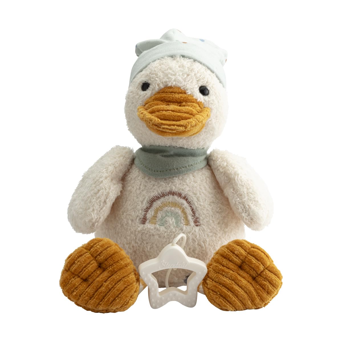 Sterntaler Edda Lou Duck Medium Music Box Plush Toy with Sleep Aid for Boys and Girls, Brahms Melody Cradle Song