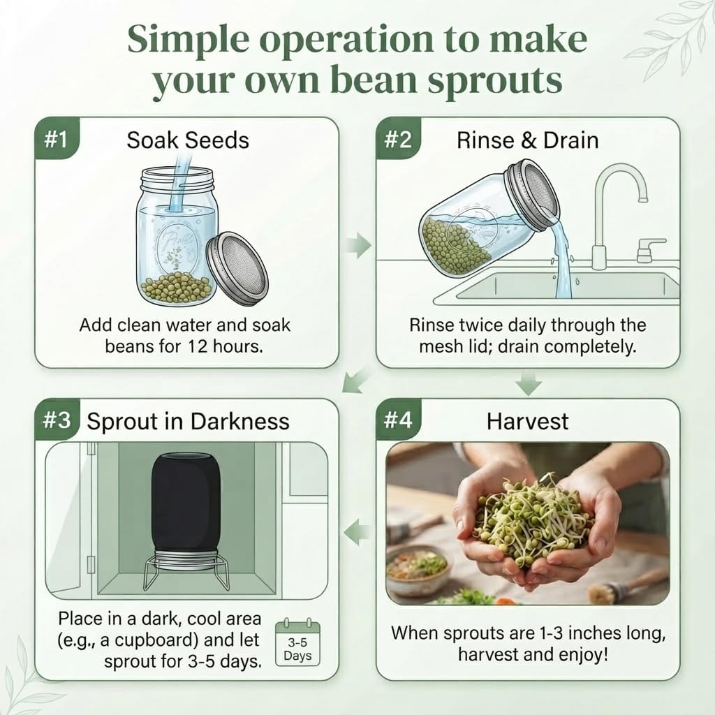 Broccoli Sprouting Jar kit for Garden Homesteading Plant