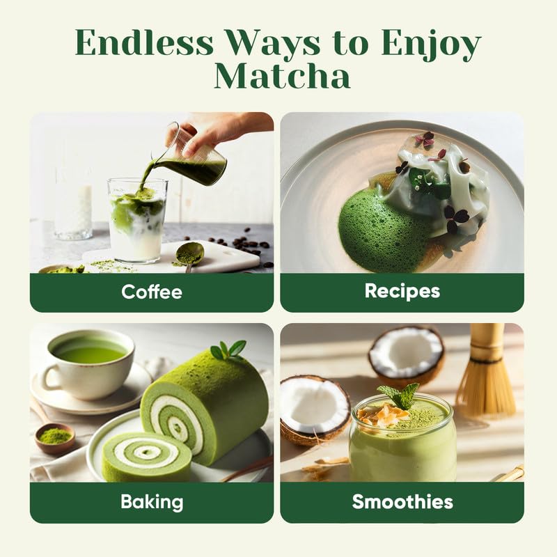 Venture Pal Superior Ceremonial Grade Matcha Powder 100 Pure First Harvest Matcha Powder Green Tea sourced from Uji — view 8