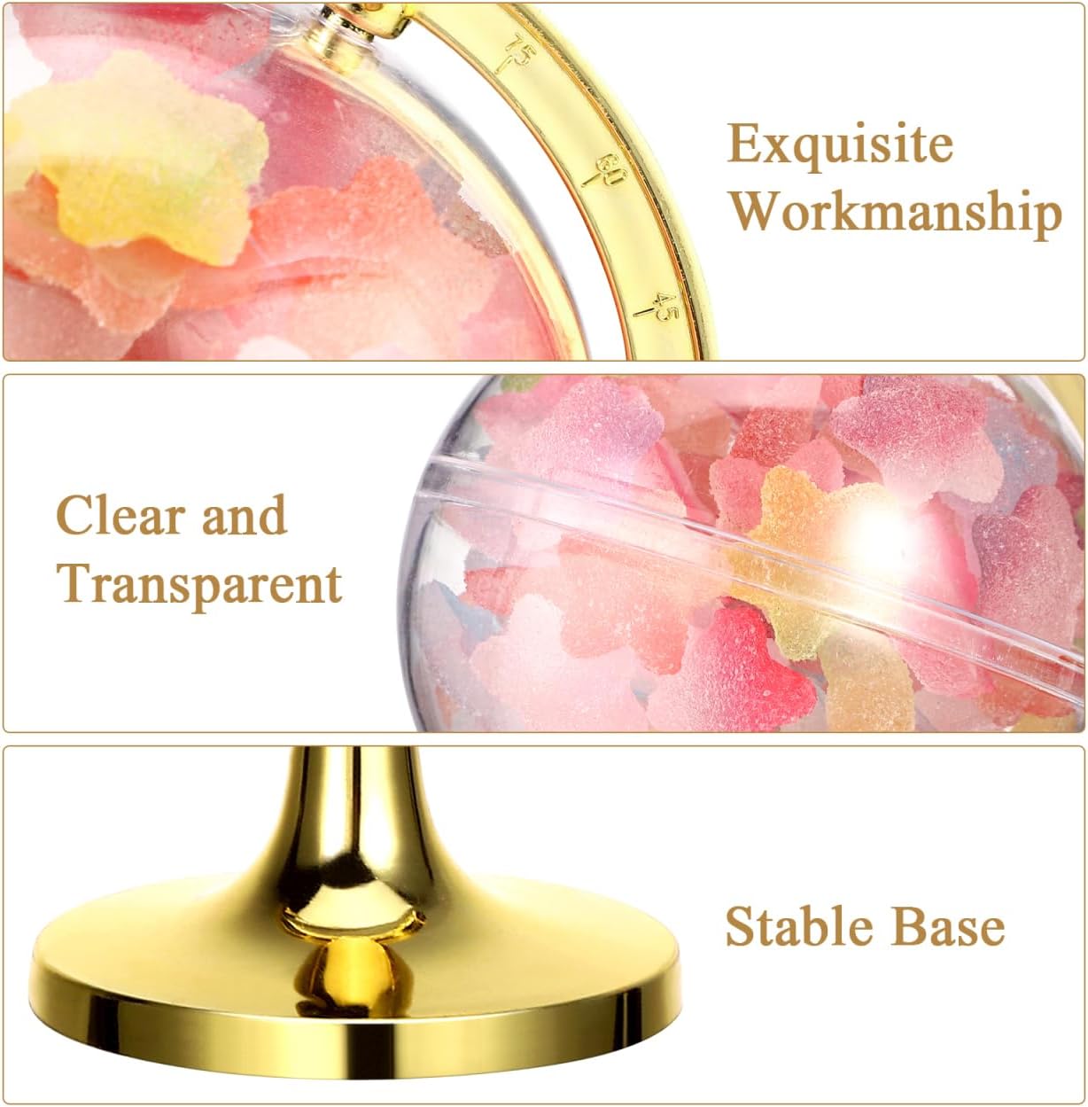 SHOWERORO Clear Plastic Candy Box 12 pack Globe Treat Boxes 4.72 X 2.75 X 2.75 in Candy Gift Box for Wedding Favors Christmas Party Small Gifts Event Decorations