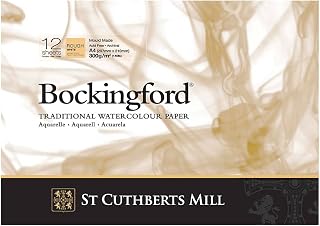 BOCKINGFORD Unbekannt St Cuthberts Mill Bockingford Aquarellpapier T4743000101DQ: 300 g/m², Grobkorn, Aquarellblock 29,7 x 21 cm (DIN A4), einseitiggeleimt, 12 Blatt, Weiß