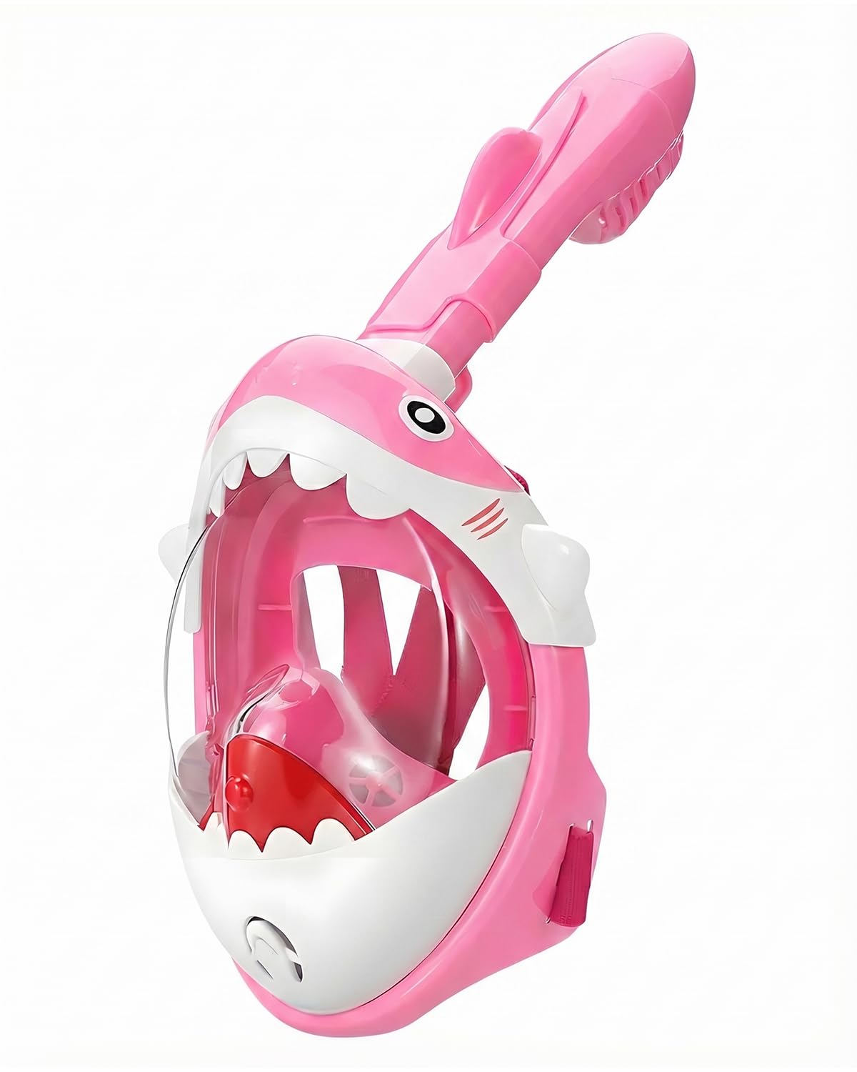 Torlaist Full Face Kids Snorkel Mask 180° Panoramic View with Anti-Fog, Anti-Leak and Dry Top System for Swimming and Water Sports, Snorkel Set Kids Pink