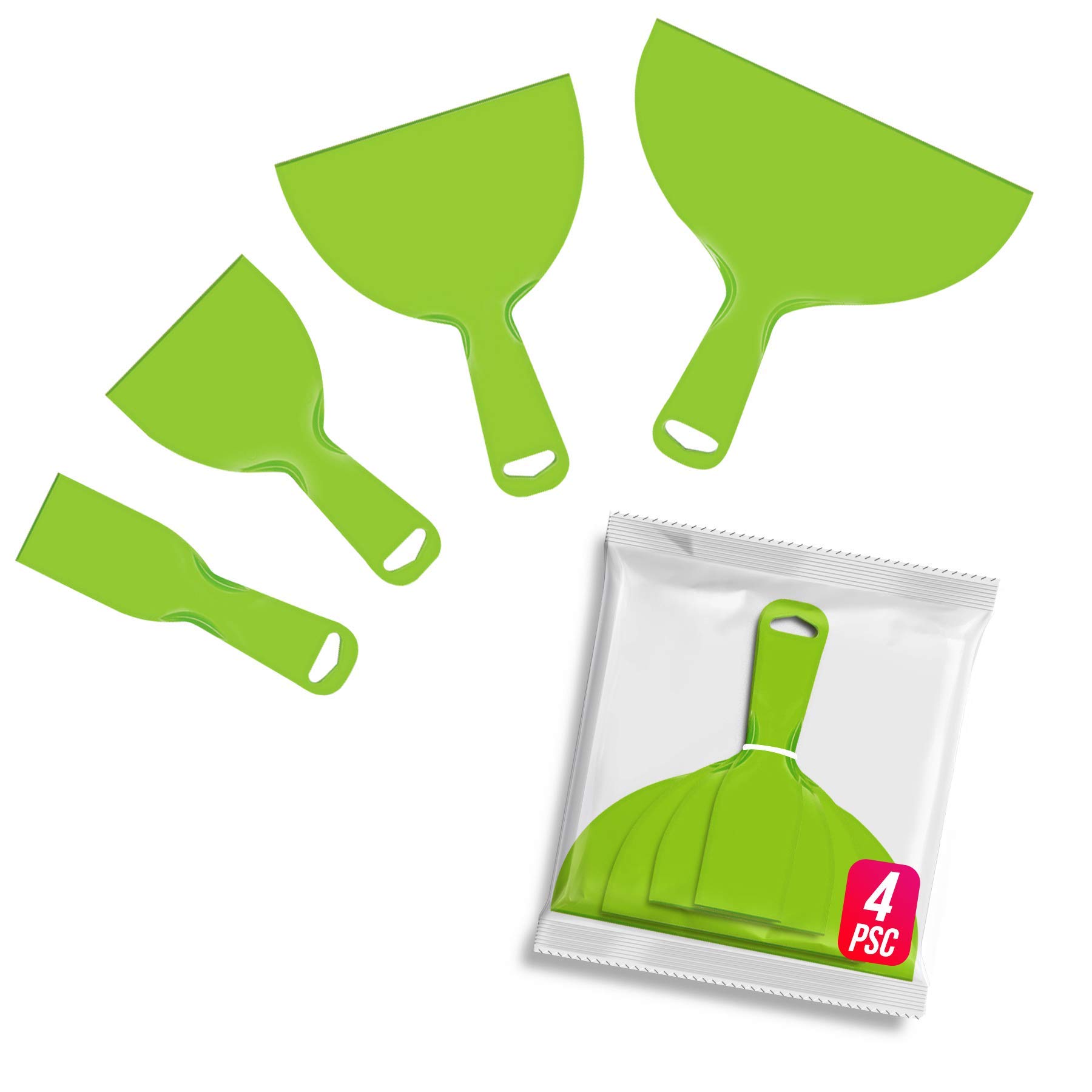 HASTHIP® 4 PCS Putty Scrapers, Putty Knives, Putty Knife Set, Flexible Plastic Paint Scraper Tool 2/4/6/8inch for Drywall Finishing, Plaster Scraping, Decals and Wallpaper (B09LYWR53L) Amazon Price History, Amazon Price Tracker