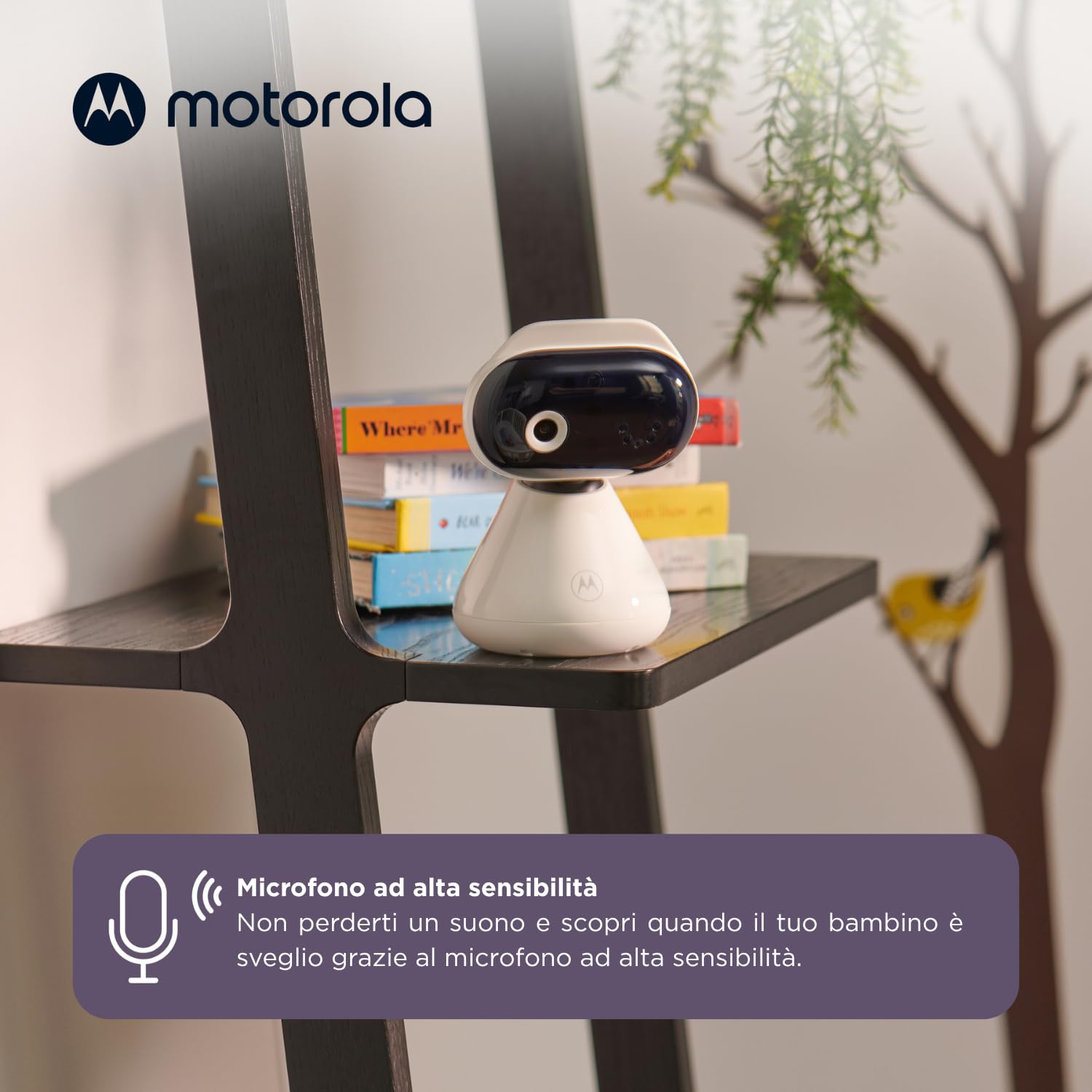 Telecamera di Sorveglianza Baby Motorola Nursery PIP1000 HD Wi-FI - Baby Monitor - Monitoraggio 24 Ore - Trasmissione Digitale - Telecamera con Connessione Privata e Sicura - Motorola