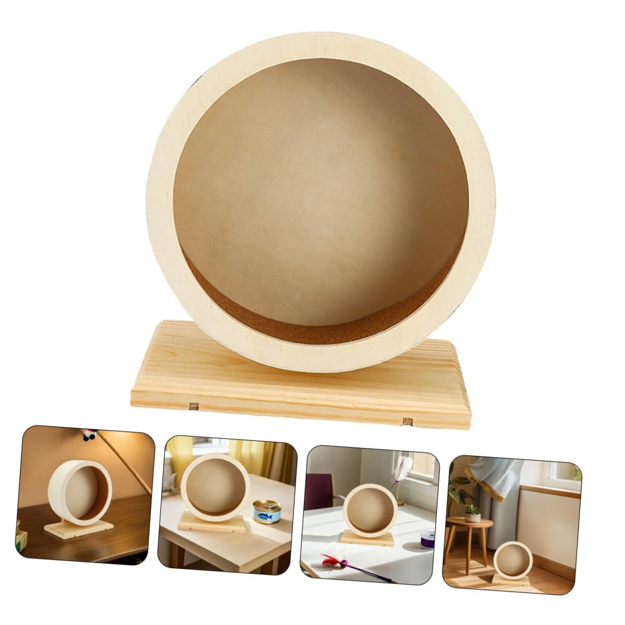 2 Piezas Rueda De De Hámster Silencioso Rueda De Hámster Súper Silenciosa Pequeña para Mascotas Beige De Madera