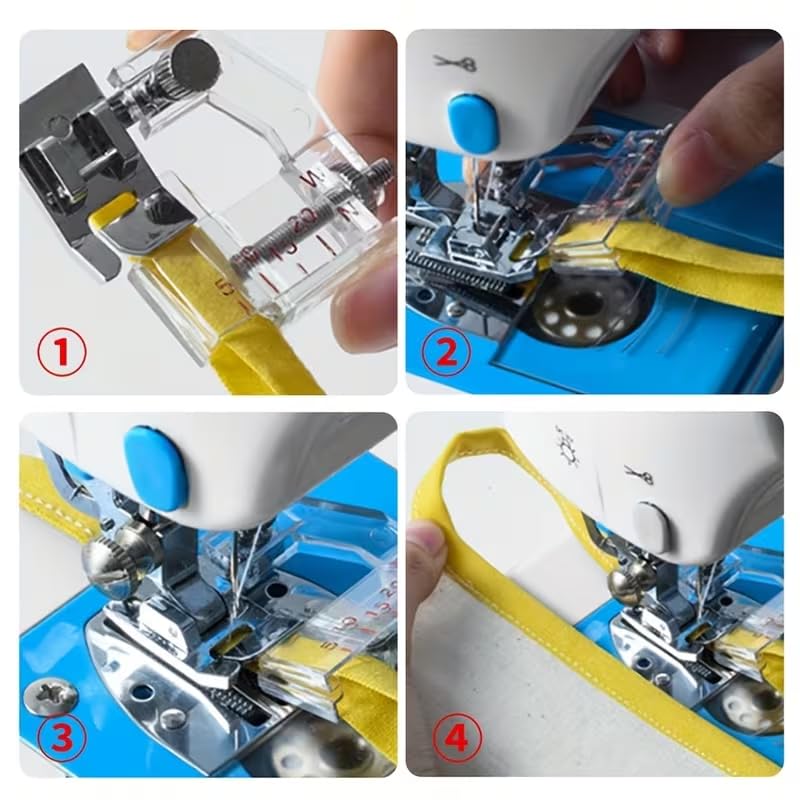 Pie de máquina para coser ajustable para cinta de borde miniatura 2