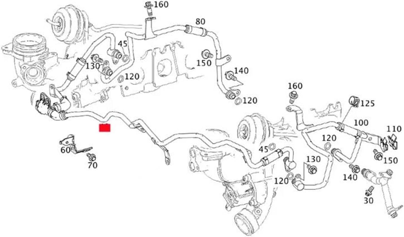 Automotive coolant Hose A2762006651 Car Turbocharger Coolant Return Hose Connector for E-Class W213