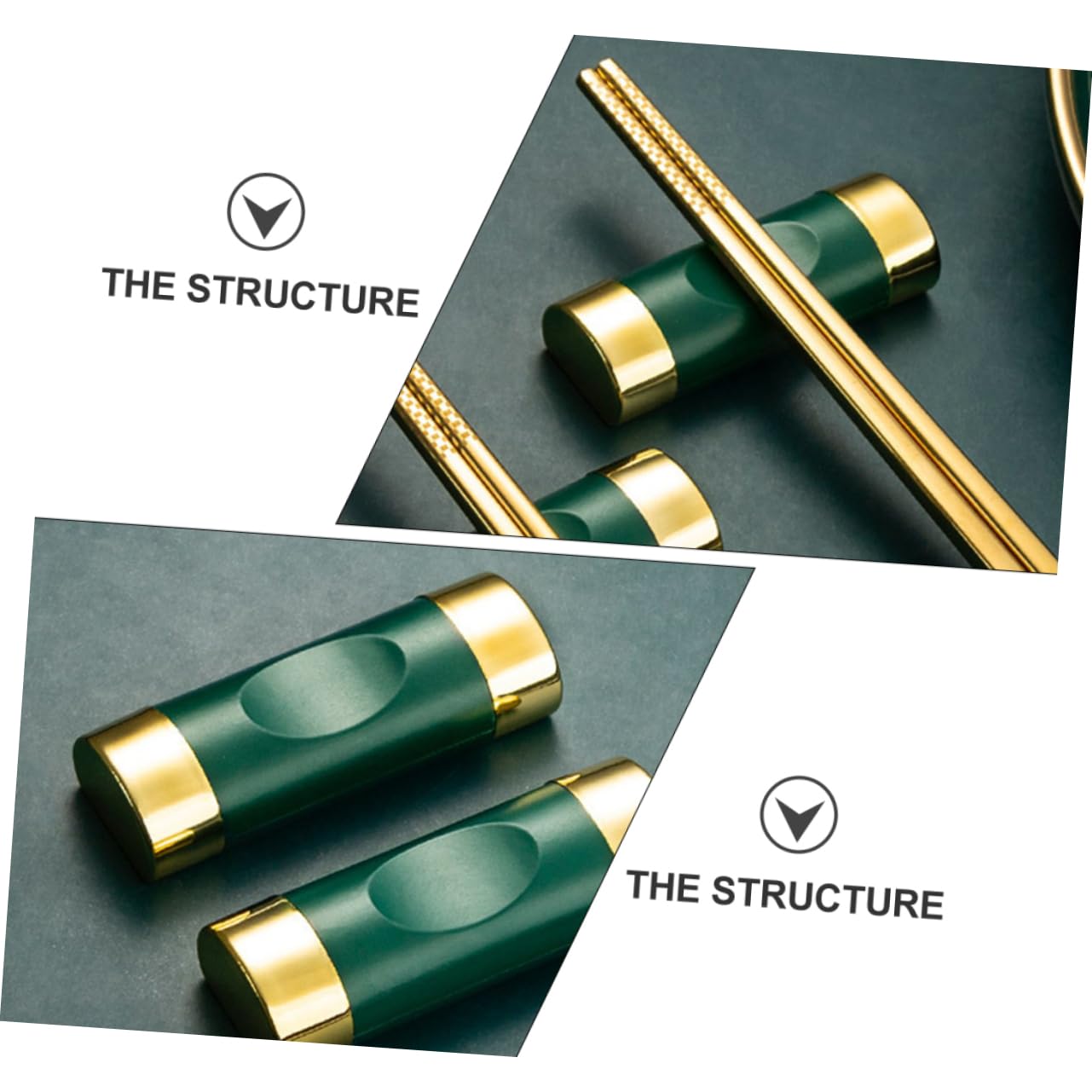 UTHCLO 4pcs Chopstick Rest Chopstick Rack Japanese Tableware Dinner Spoon Stand Reusable Chopsticks Holder Japanese Chopsticks Holders Kitchen Utensils Gadgets Tabletop Decor Green Copper