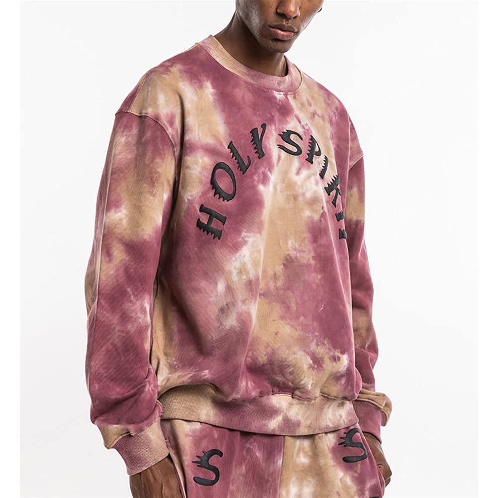 G&F Kanye - Felpa unisex a maniche lunghe, stile hip hop, Rapper Fans Tie Dye con cappuccio in cotone Streetwear (colore multicolore