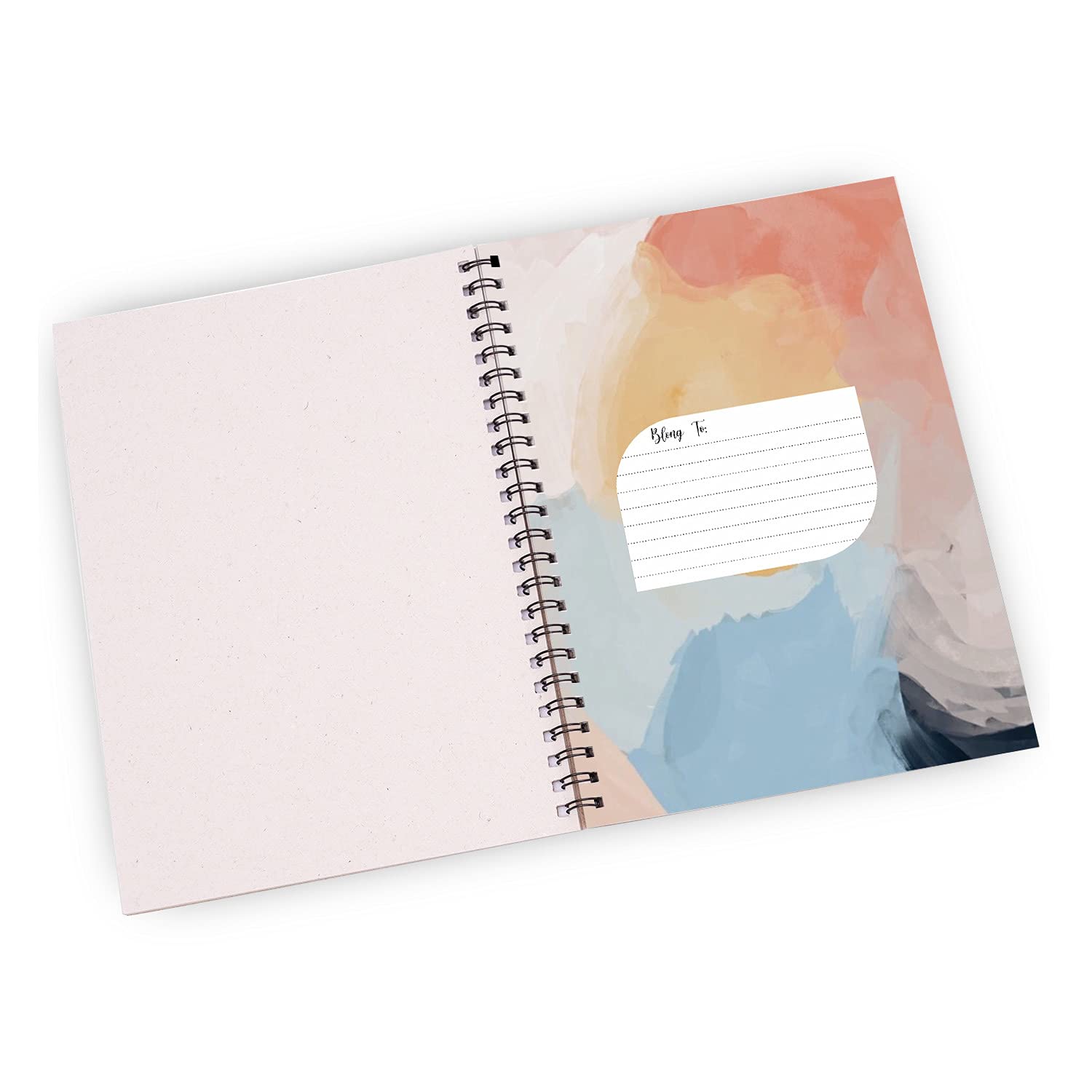 DI-Kraft Hard Cover Cardboard Unruled Paper Graphic Printed Journal Diary Spiral Notebooks with Dangler for Girls and Boys Blank Sketch Book Pad Planner (160 Pages, 6x8 Inches)      Unknown Binding