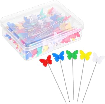 200 Pcs Flat Head Straight Pins, Sewing Pins Quilting Pins for Sewing DIY Projects Dressmaker Jewelry Decoration Butterfly
