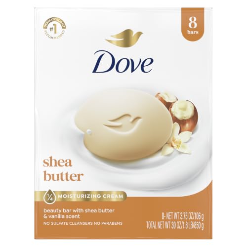 Dove Shea Butter Beauty Bar Soap, 8 Count
