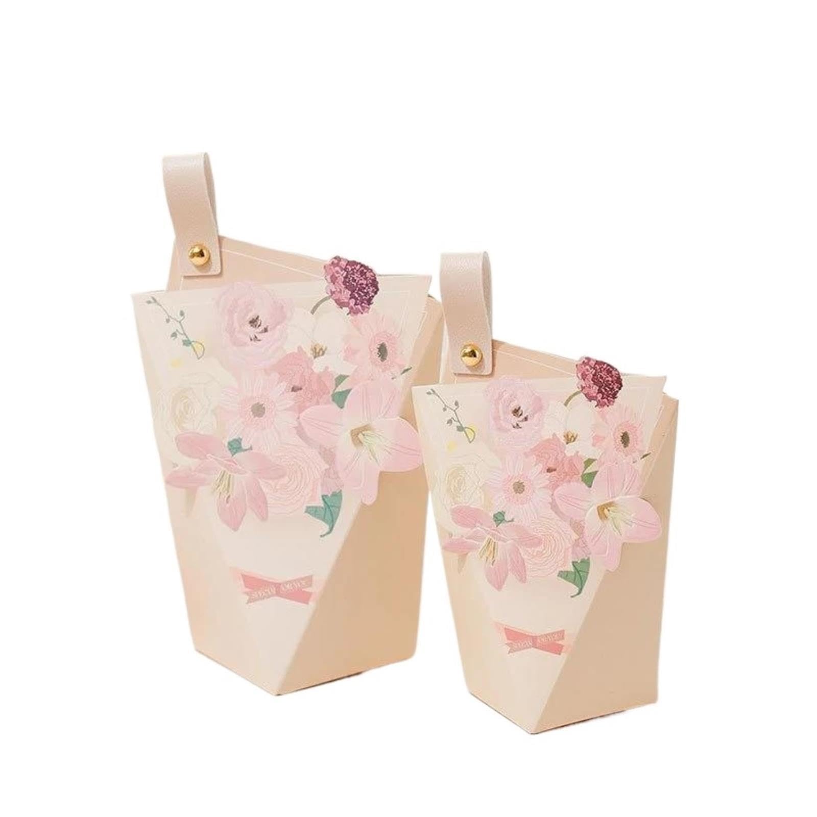 10/30/50pcs boîtes à bonbons de mariage avec poignée en cuir