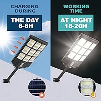 Vista 2 de Luces solares de calle de 4200 W, sensor de movimiento para exteriores, luces de inundación solares del atardecer al amanecer, luces de seguridad