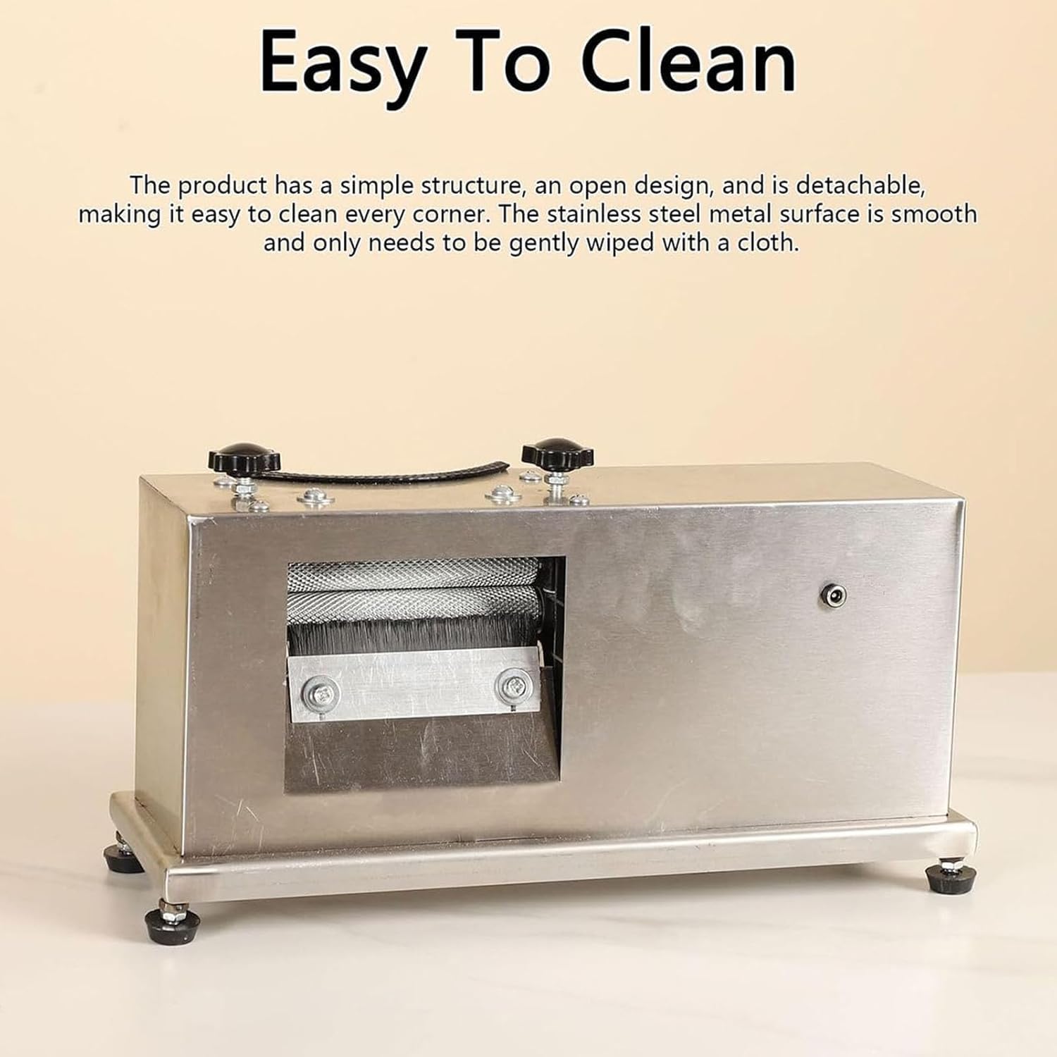 Máquina descascaradora eléctrica de guisantes semiautomática con 2 rodillos, pelador de guisantes de acero inoxidable para uso doméstico, máquina peladora multifuncional, pies antideslizantes