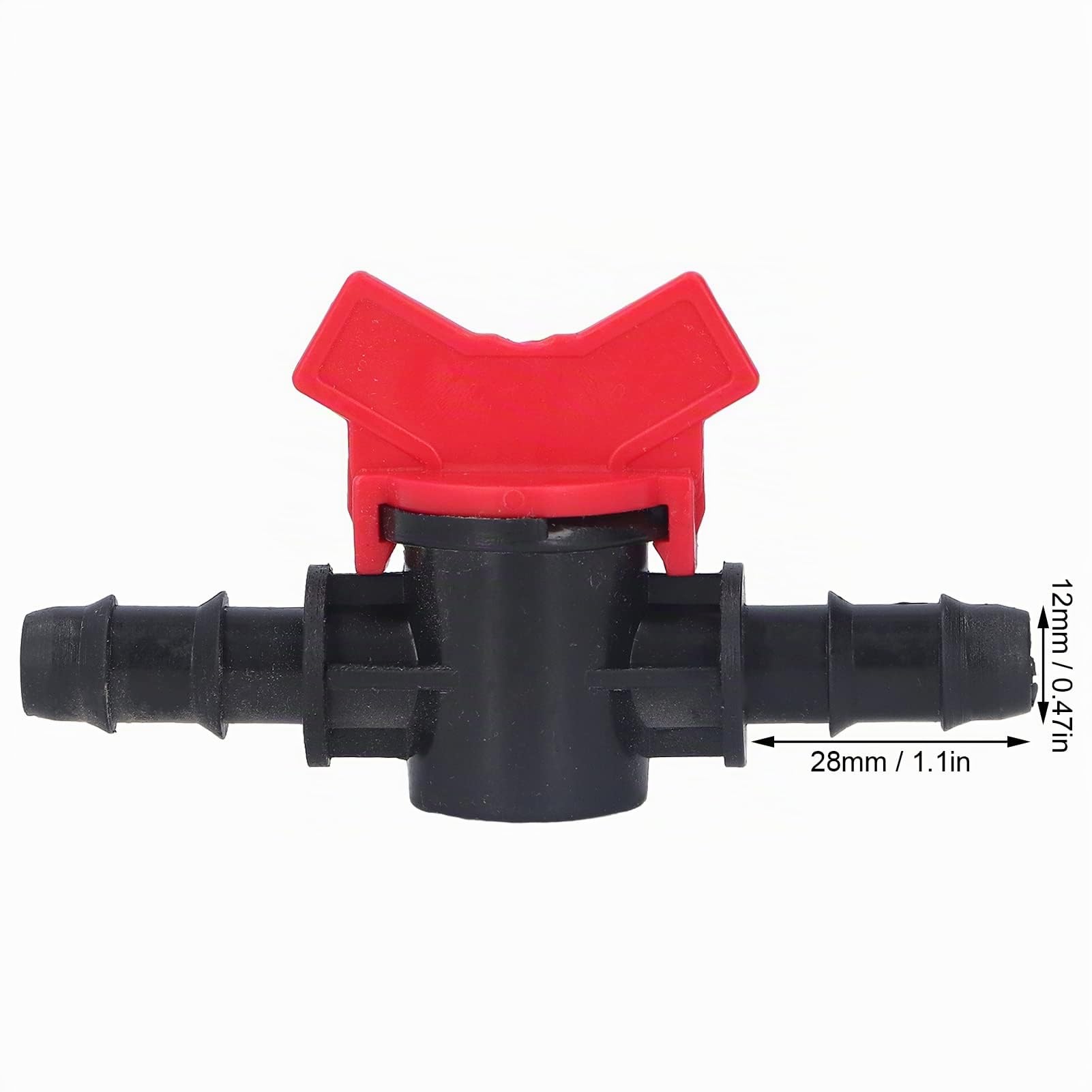 Vanne de Contrôle de Débit Droit 12mm ABS Lot 2 Régulateur d'Eau Industriel Vanne d'Arrêt pour Tuyauterie Hydraulique