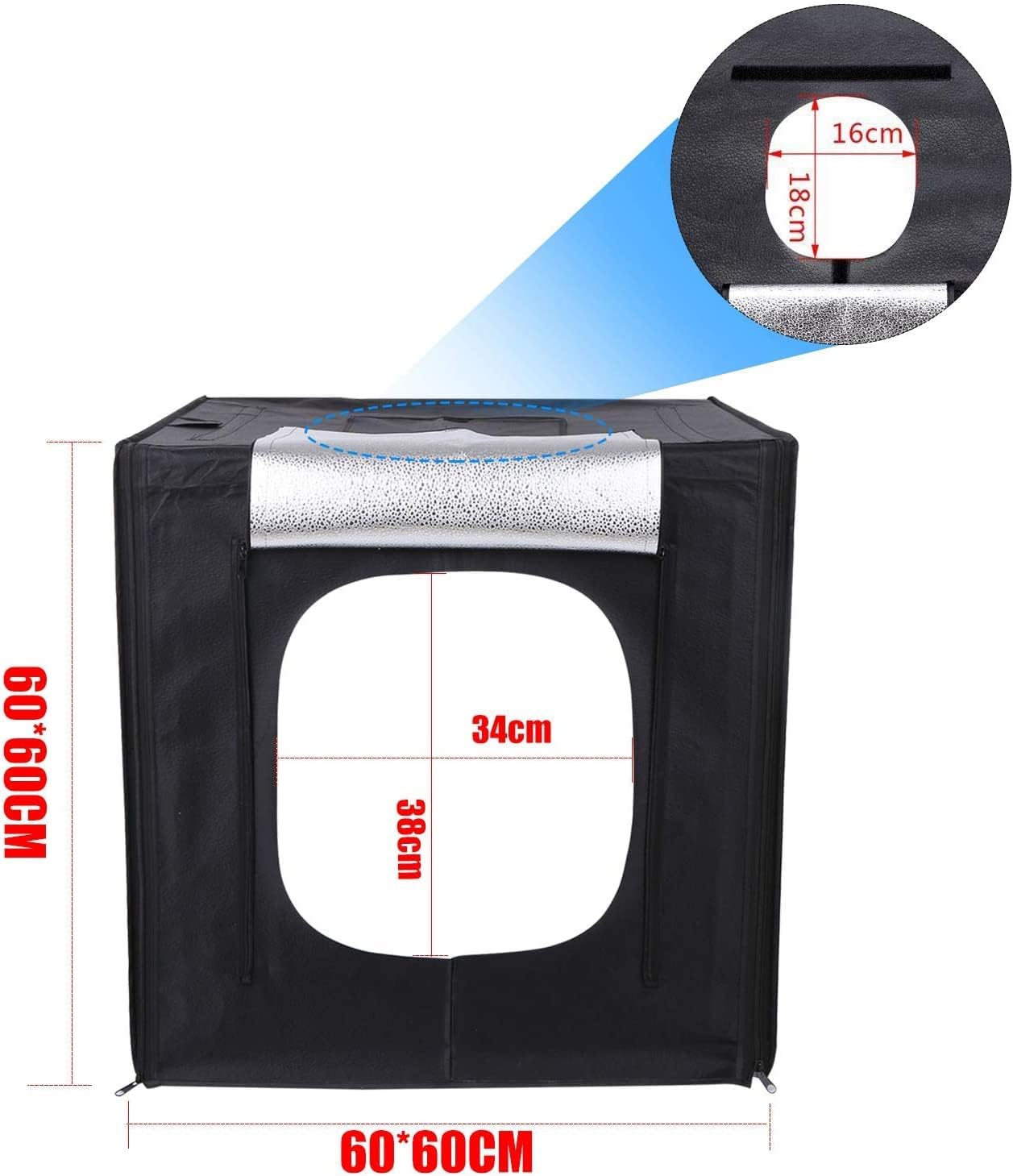 600 * 600 * 600mm Photo Led Light Box Mini tenda fotografica portatile da tavolo Tenda fotografica per fotografia professionale