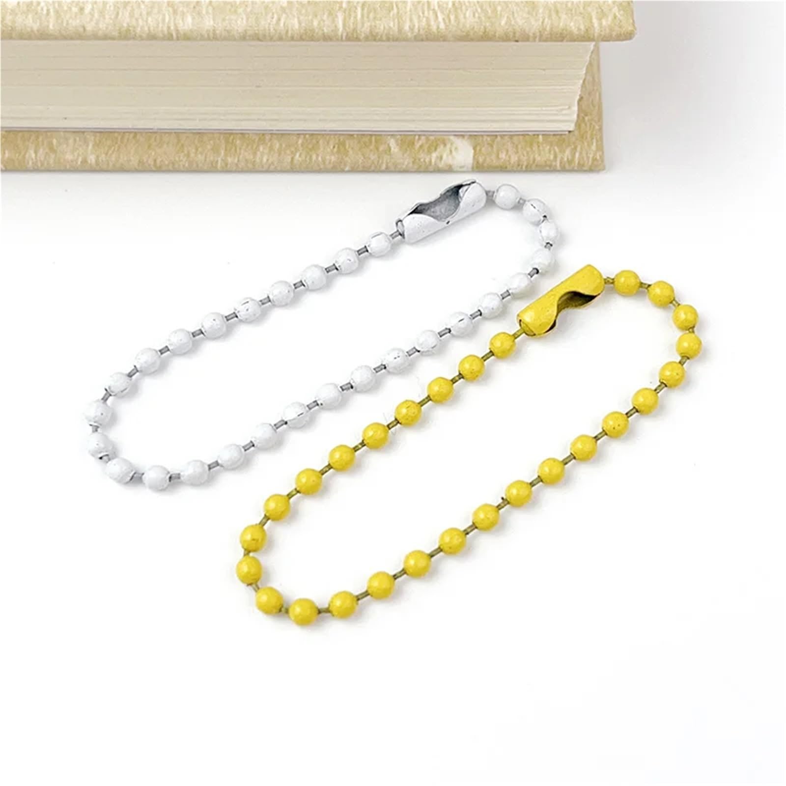 Łańcuszki kulkowe, 10 kolorów 4,52 cala farba do pieczenia metalowy koralik DIY brelok materiał na wisiorek(Bead Chain Purple)