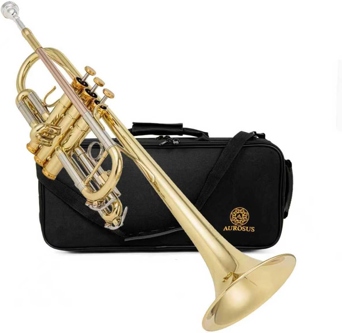 cc820 c trumpet stainless steel valves 124mm brass bell gold brass lead pipe nickel silver slides clear lacquer finish 7c mouthpiece case backpack strap intermediate students