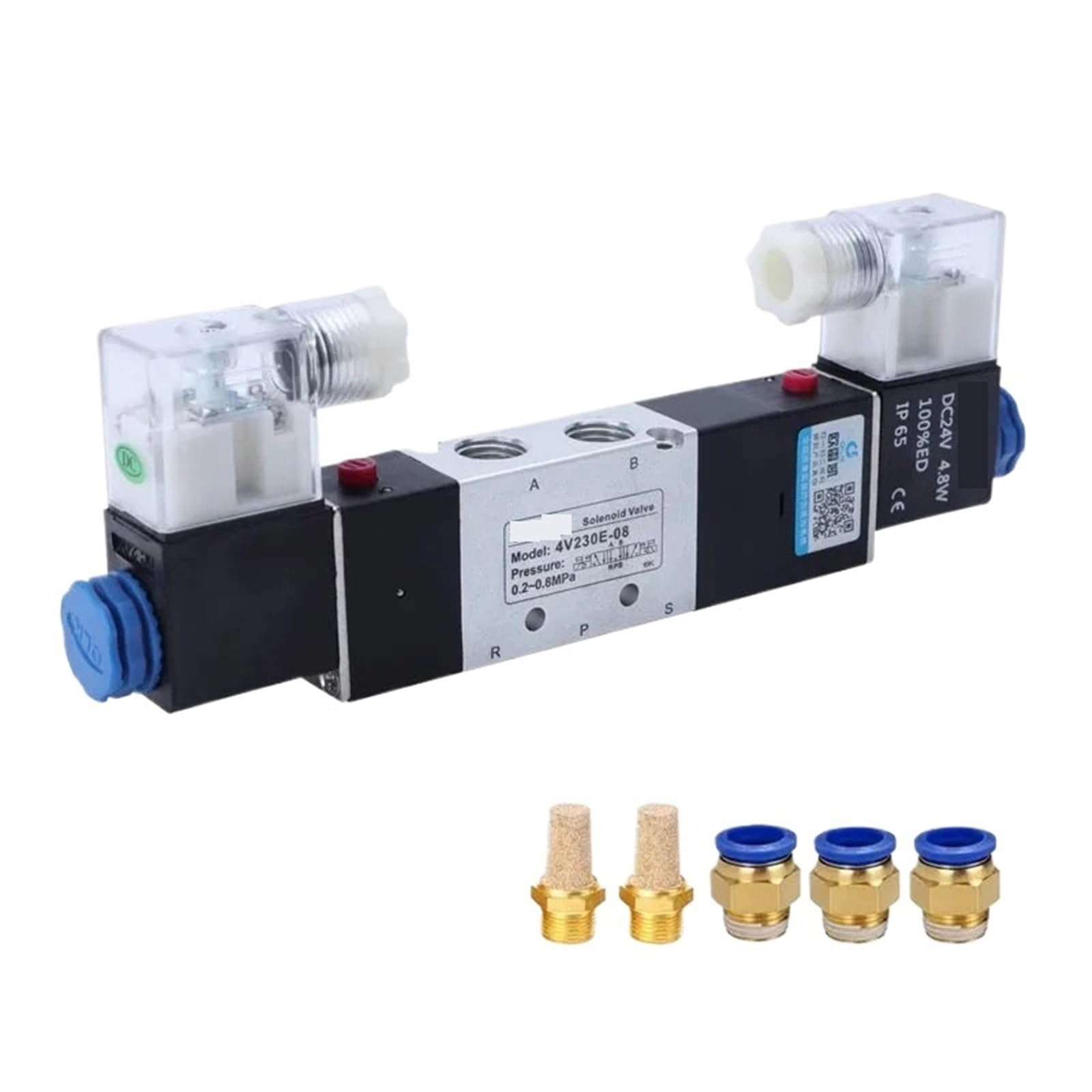 Électrovannes pneumatiques 4V230C-08 DC12V dotées d'un boîtier en alliage robuste