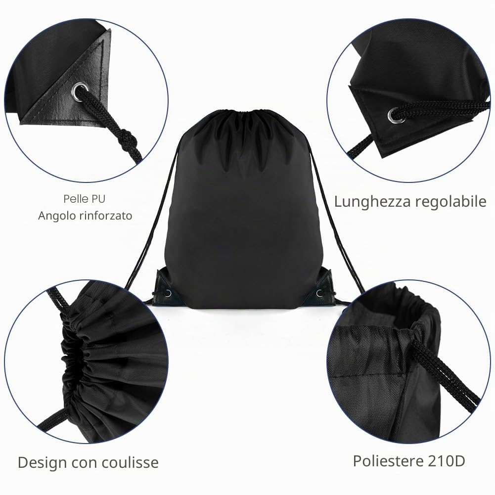 flintronic Palestra Borsa da Spiaggia, Sportiva Gym Sack, Borsa da Nuoto Impermeabile Sacca, PE Borse con Coulisse, Zaino a Corda per Sport, Spiaggia, Viaggi, Vacanze - Unisex