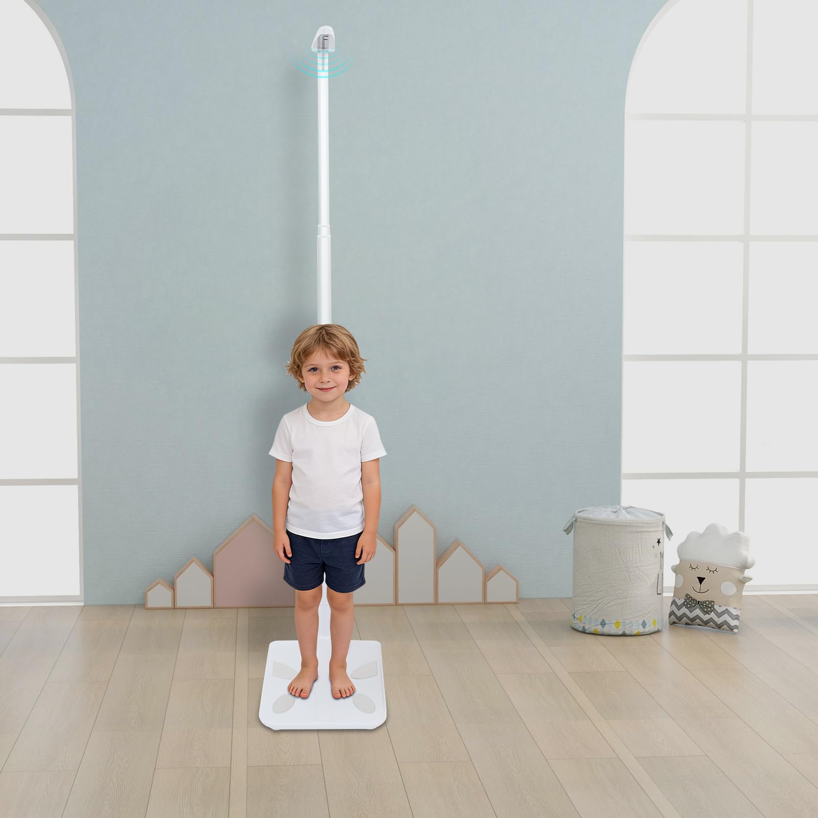 Professionelle Digitale Höhe- und Körperfettwaage | Ultraschall-Körperfettanalysator Gewichtskapazität & Multifunktionale Körperwaage | für Zuhause, Fitnessstudio, bis 200Kg