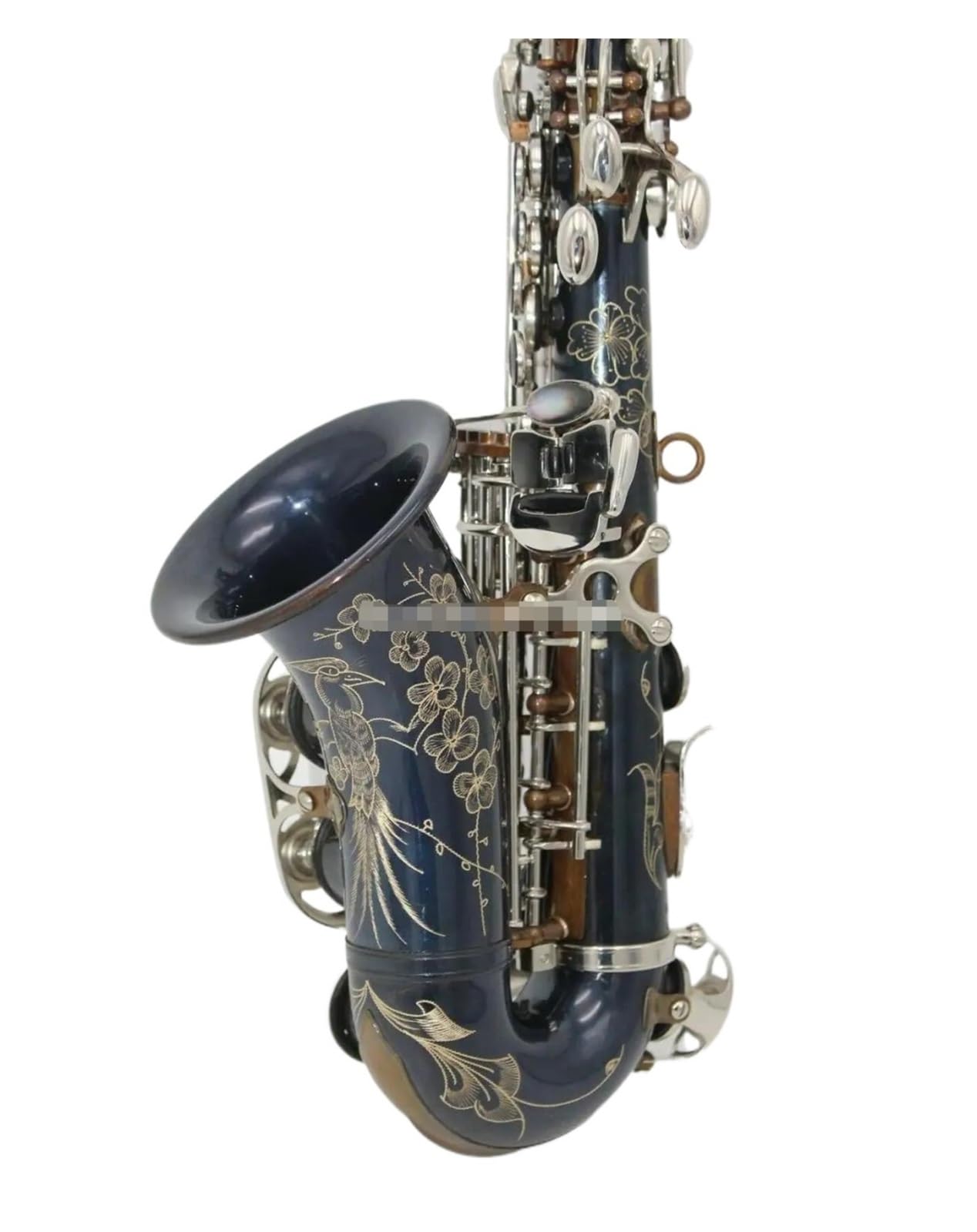 Sassofono Sassofono Soprano Curvo Professionale B Flat Sky Blue Body Sliver Key Strumento Musicale con Custodia