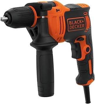 BLACK+DECKER BEH710K-QS 710W Hammer Drill | 230V, 2.3E+2V, 7.1E+2A, 2.8E+3RPM, 13mm Metal Drilling, Hammer Action, Right/Left Rotation, Carry Case
