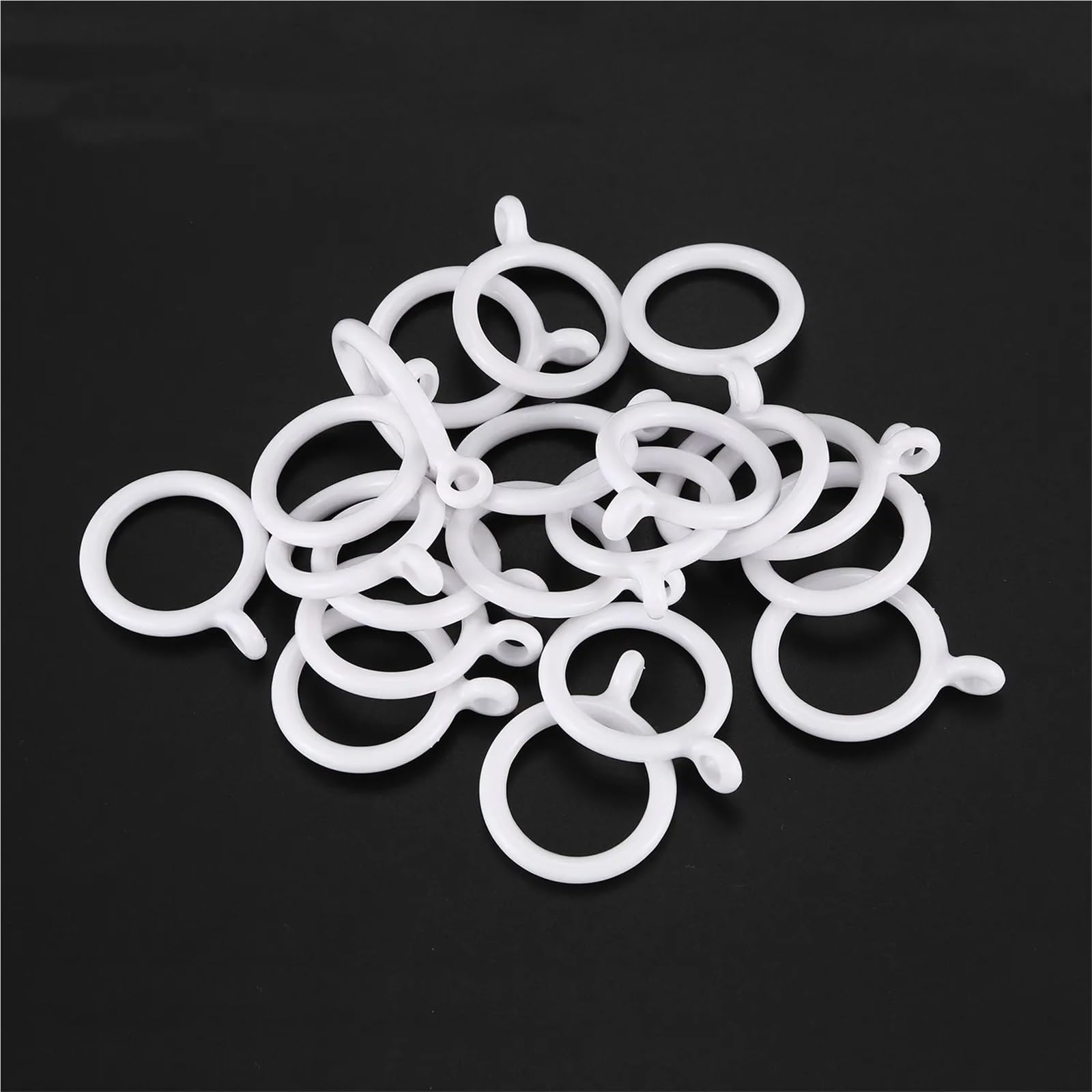 Vorhangringe, Vorhangringe, 200 Stück, weißer Kunststoff, 33 mm Innendurchmesser