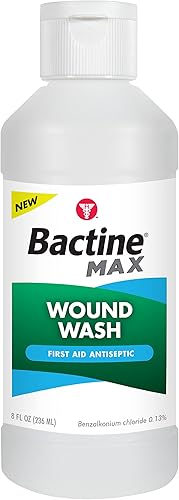Vista 8 de Bactine Max Lavado antiséptico de heridas de primeros auxilios, mata el 99.9% de los gérmenes de cortes menores, rasguños y quemaduras sin picadura