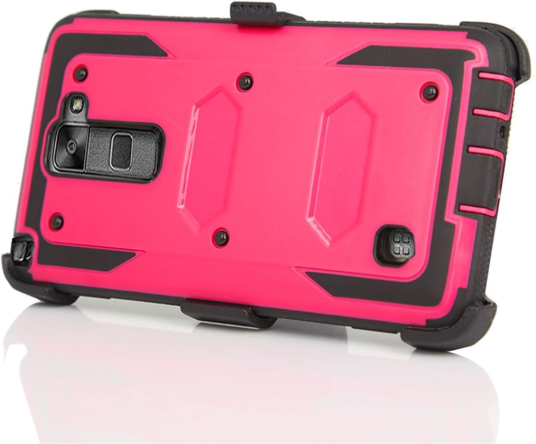 J.west G Stylo 2 (2016 Release) - Heavy Duty Full-Body Rugged Holster Armor Case & Belt Swivel Clip [ Kickstand ] Without Built-in Screen Protector