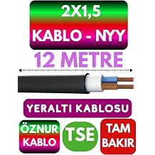 znur 2x1,5 NYY Yeralt  Kablosu, 12 Metre