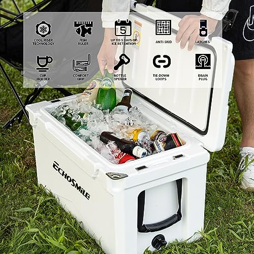 Image of EchoSmile 25 /30 /35 /40 /60 /75 Quart Rotomolded Cooler, Built to Stand up to The Rigors of The Journey