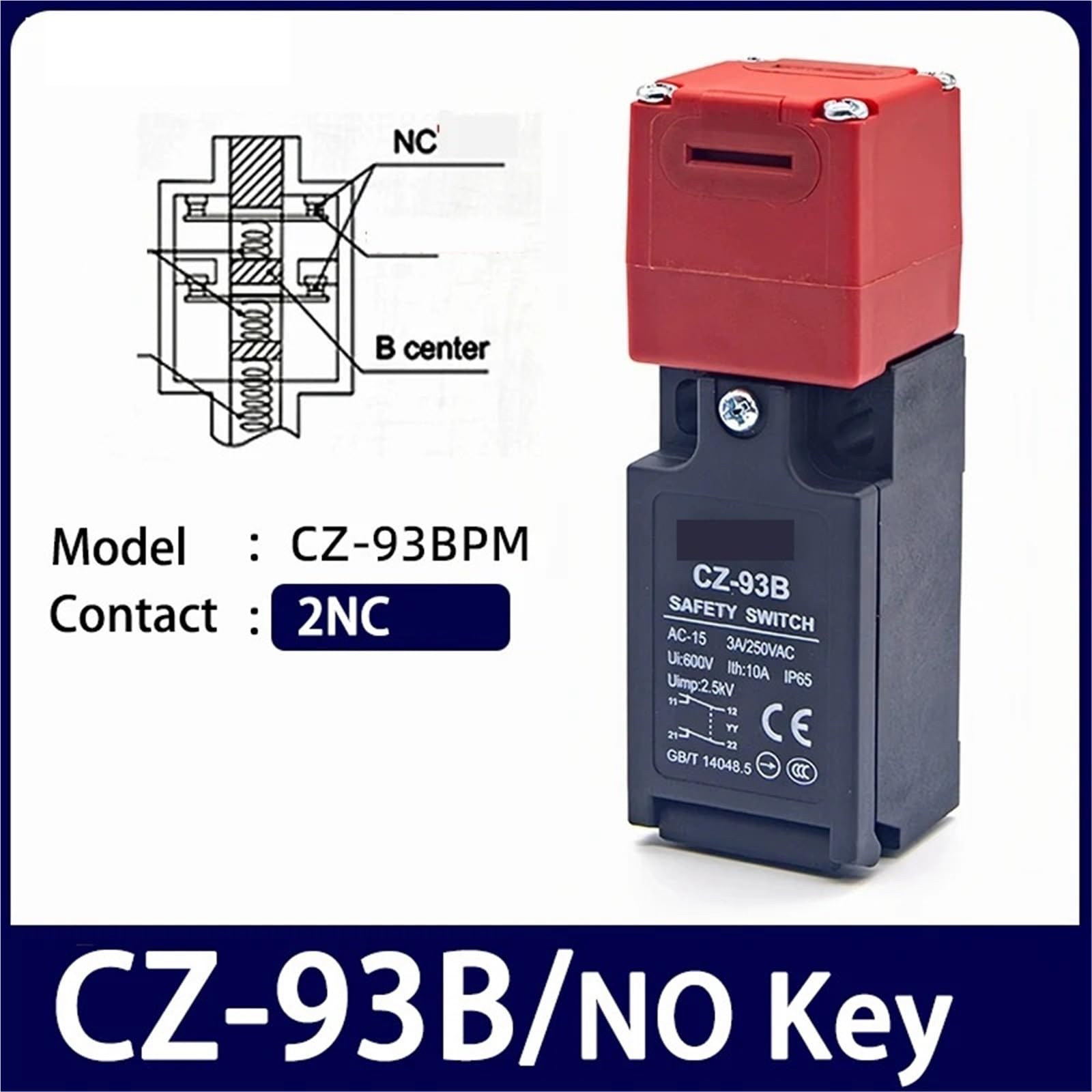 TZ CZ-93CPM02 Interlock Key with Lock K1 K2 K3 Limit Travel Switch