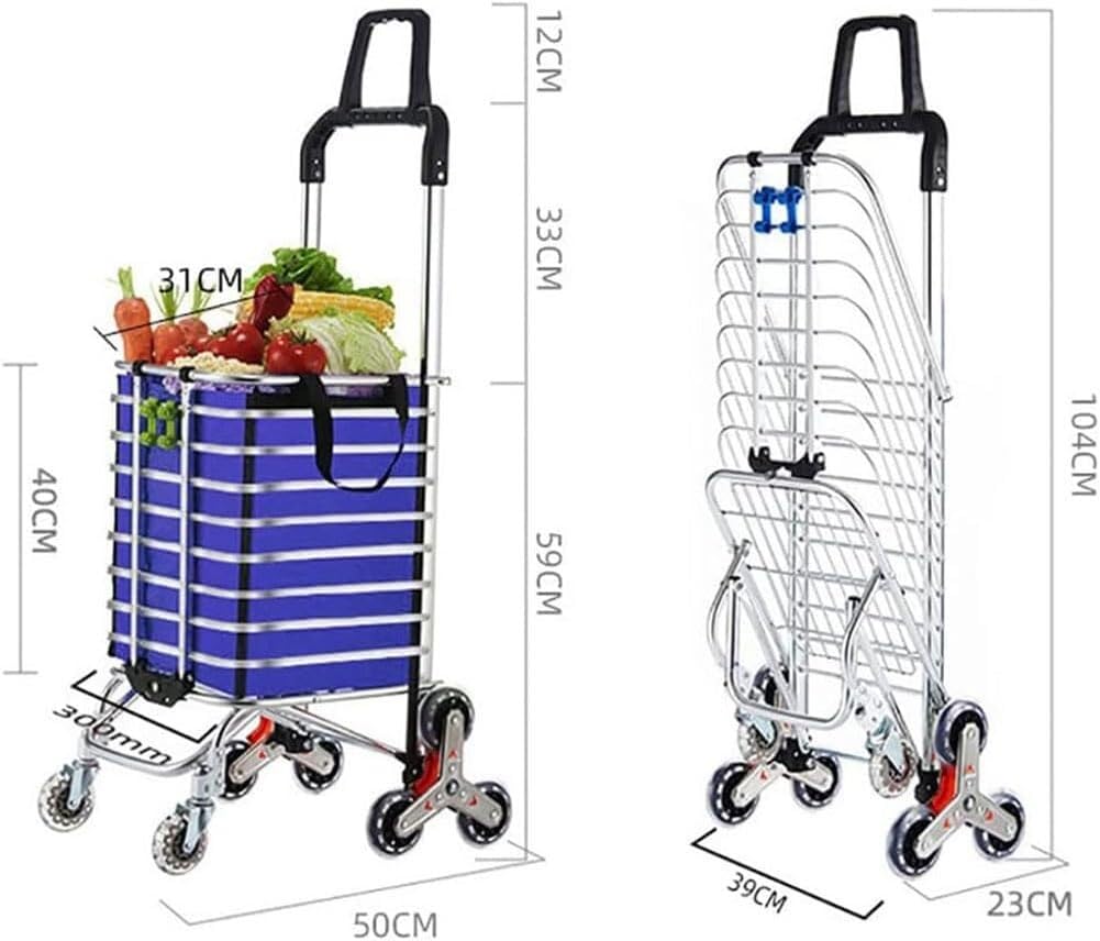 Carrello a mano resistente per attrezzi e attrezzature, carrello portautensili mobile per salire le scale, capacità di carico 51 kg, facile manovrabilità per uso domestico e professionale