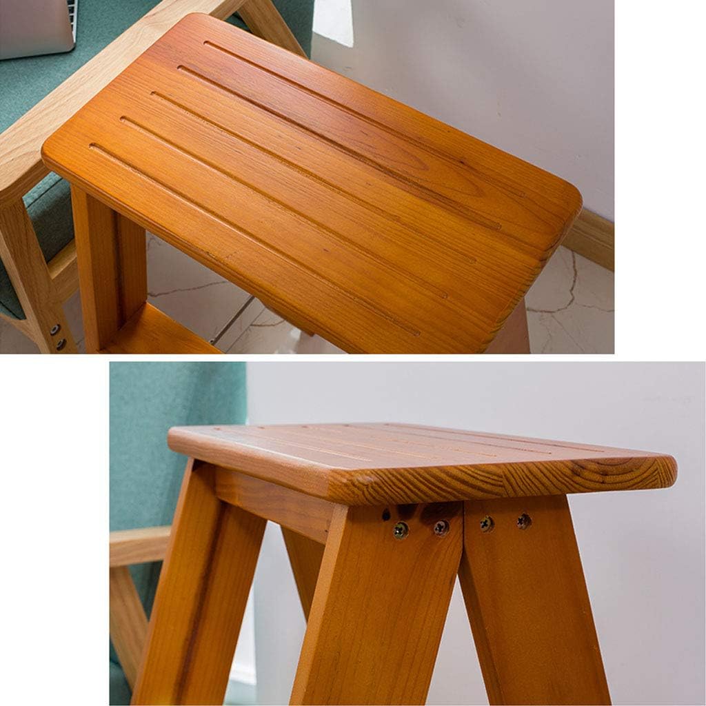 Foldable Ladders Wooden Multi-Purpose Portable Stepladder 3-Step Stair Chair Household Step Stool Lightweight Garden Tools Max Load 150Kg (3 Colors)/3