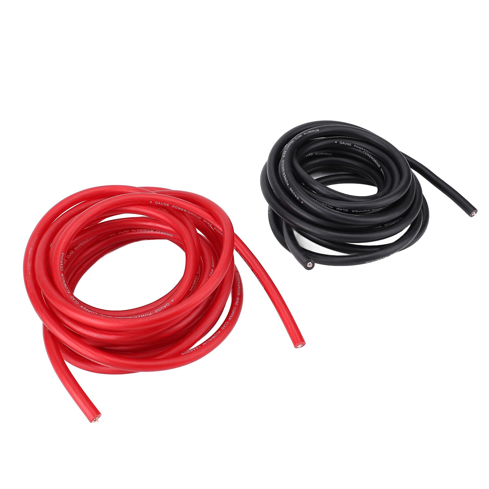 Fafeicy Kabel Zasilający 4AWG o Długości 20 Stóp, Miedziany Aluminiowy Przewód Elektryczny z rurką termokurczliwą, 2 szt. do Przyczepy Samochodowej RV, Linia Energetyczna do Samochodowego Sprzętu