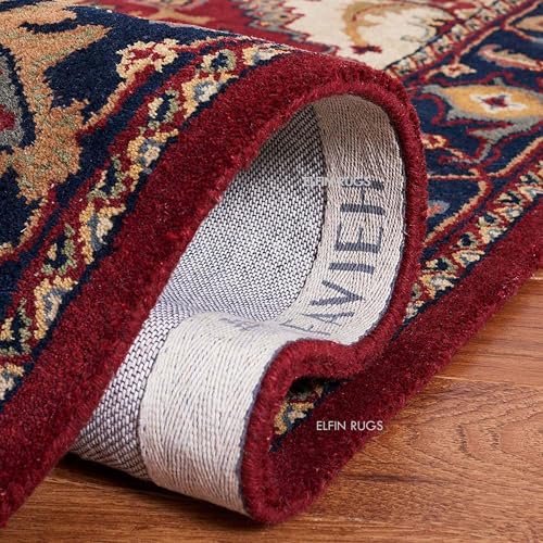 Image of 12x15 Ft Hand-Tufted Wool Area Rug - Oversized Carpet for Living Room, Hall, Office, Drawing Room - Soft & Durable Traditional Floor Rug (Multicolor)