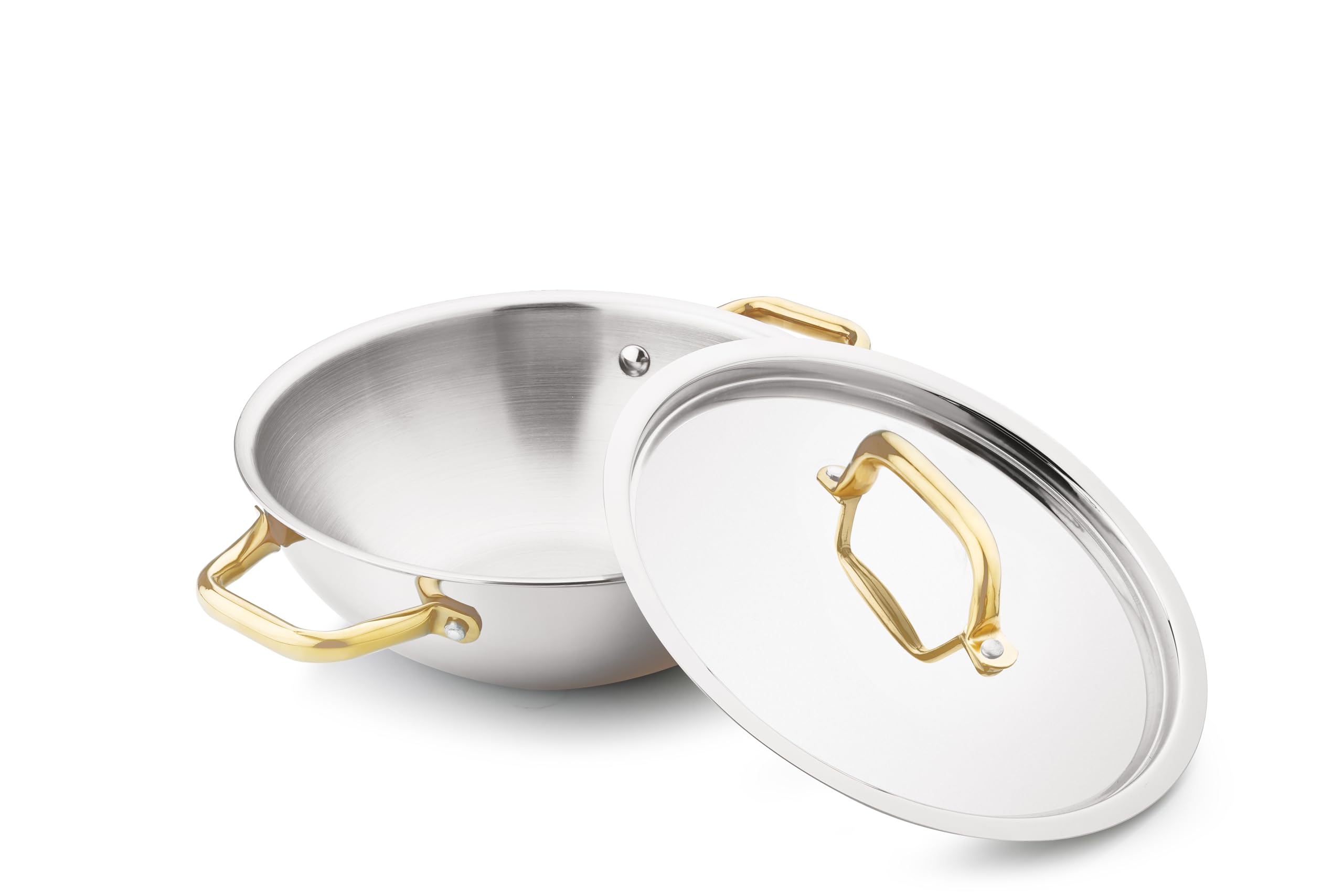 Metalux Tryst Triply Stainless Steel Kadai for Cooking | 2.4