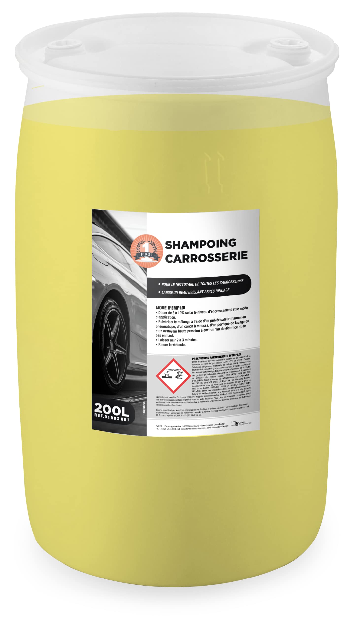WORKFIRST | Shampoo detergente per auto efficace senza traccia e alta lucentezza, economico e concentrato, lavaggio ad alta pressione o manuale (200)