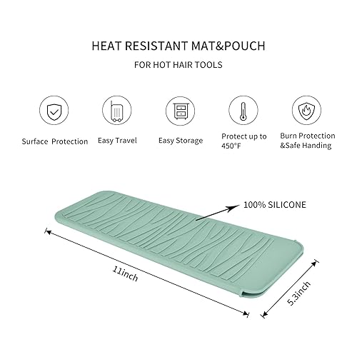 Miniatura 2 de Bolsa de viaje de silicona resistente al calor para alisadora de cabello, plancha para prensar, rizador de pelo, varita rizadora de cabello, plancha