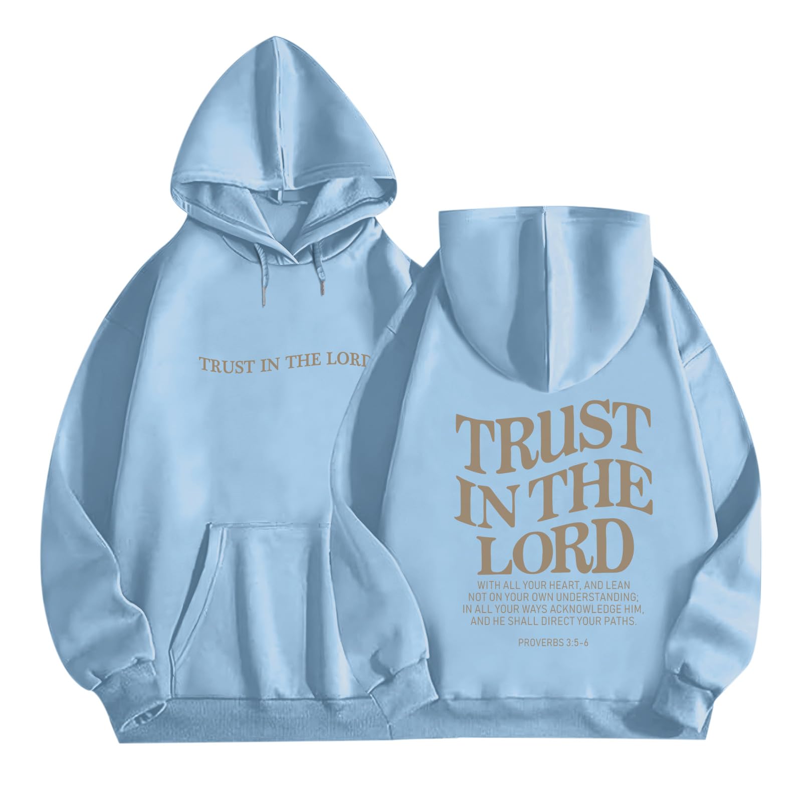 Tuislay Trust In The Lord Graphic Hoodies Christian Faith Sweatshirts For Women Bible Verse Religious Hoodie Pullover Tops