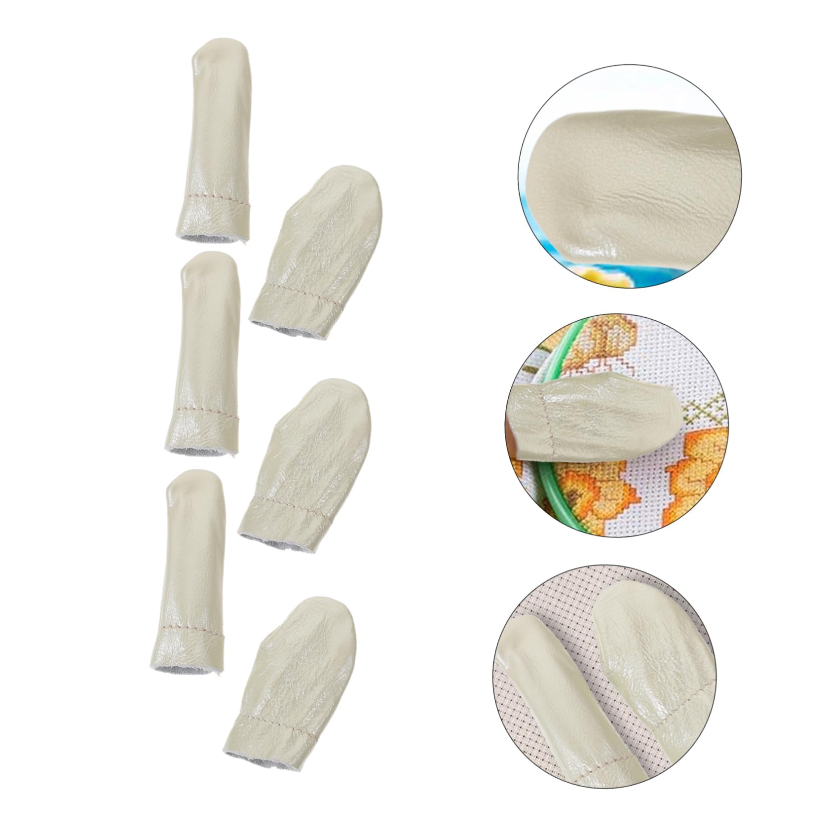 6 Piezas Protector De Dedo De Aguja De Fieltro Cojín Para Los Dedos Mangas Para Los Dedos Soporte Para El Pulgar Dedal De Acolchado Guantes Para Costura Herramienta Uso De La Mano