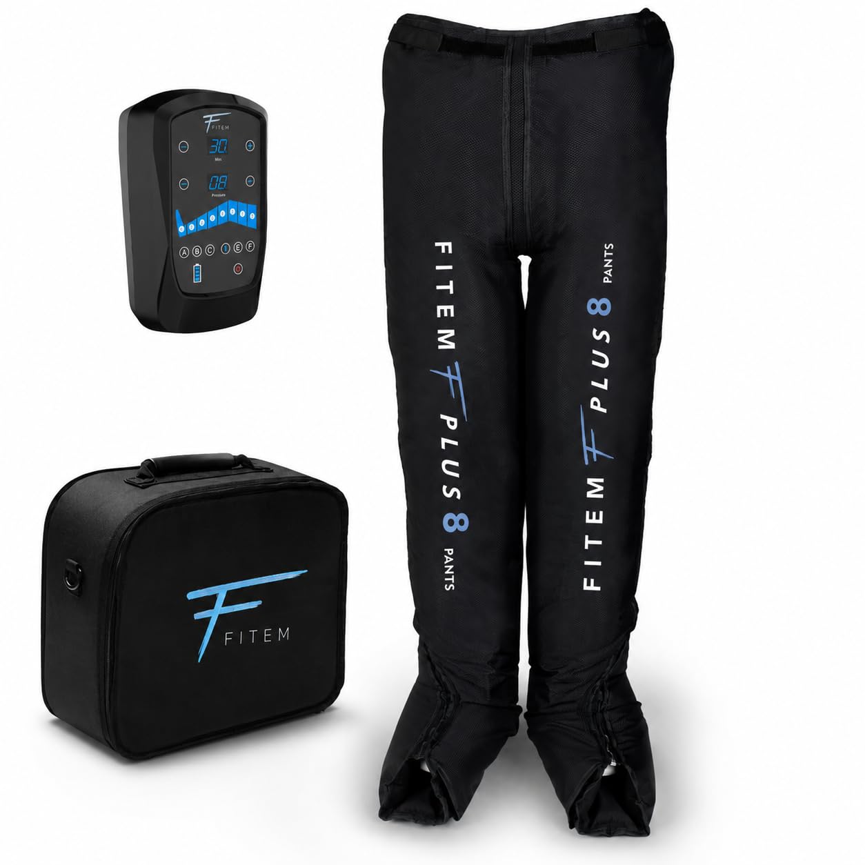 FITEM Pack Pantalon PLUS 8 Drainage Lymphatique Bas du Corps Complet | Jambe lourde, Circulation sanguine jambes, Massage précis 8 chambres, Confort morphologique, SAV français
