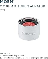 Vista 2 de Moen 3924 Collection - Aireador de rosca hembra de 2.2 GPM, 0.1, cromado