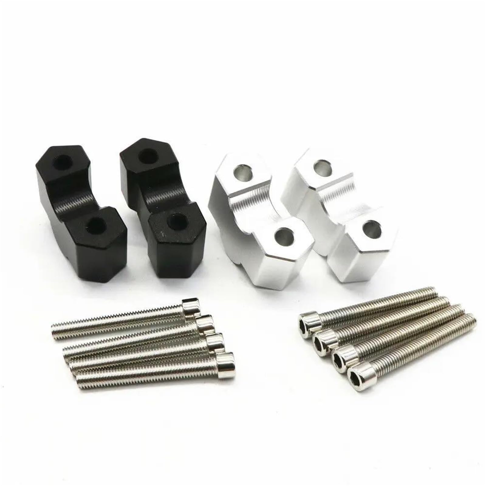 CNC Moto Altezza 28mm Riser Manubrio Adattatore Clip Per BMW F750 GS F 850 ​​GS 2018 2019 2020(Argento)