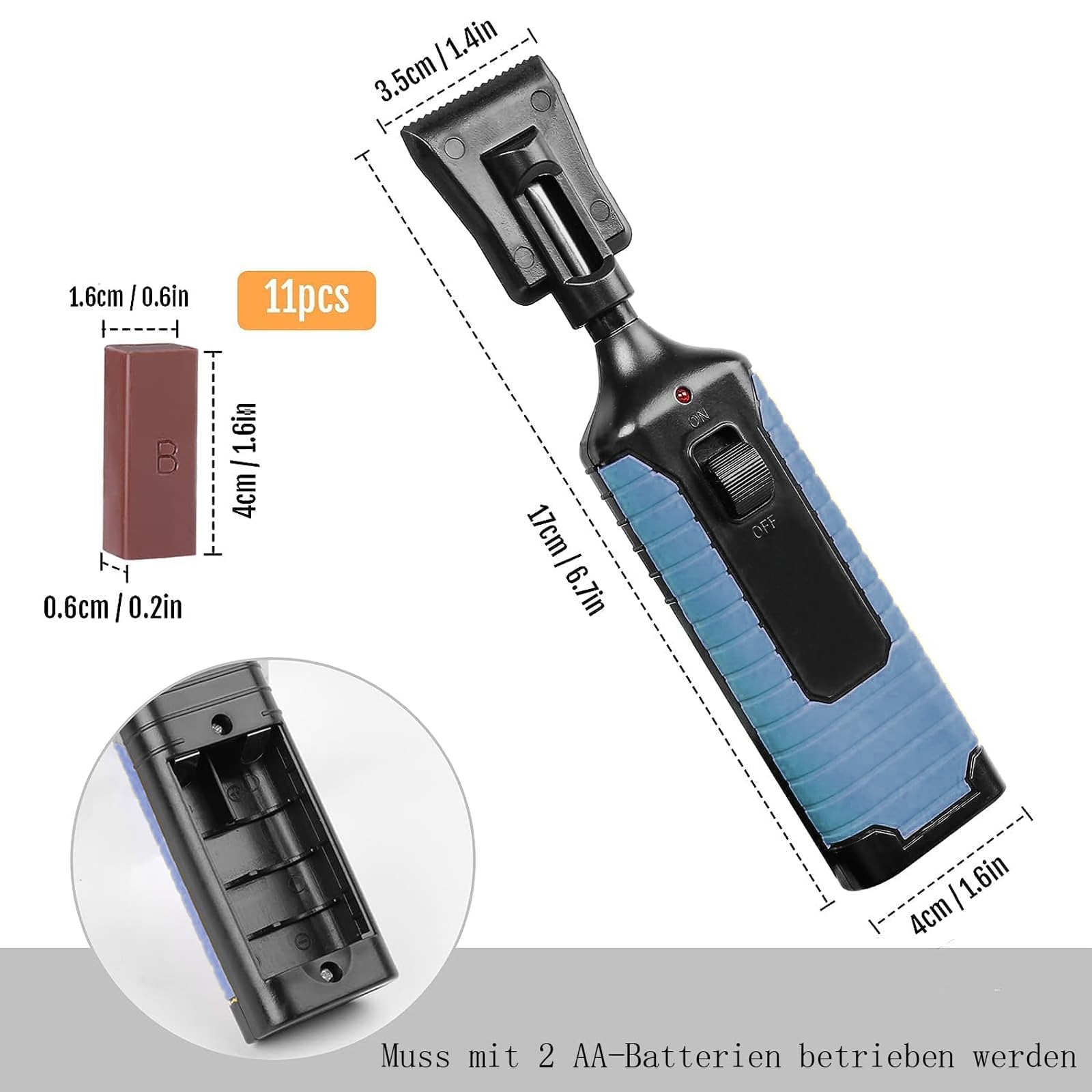 Meltrck Reparaturset für Fliesen & Holz - 11 Versch Farbtöne - Einfache Reparatur von Fliesen Laminat Parkett und Vinylböden,Blau LAW02