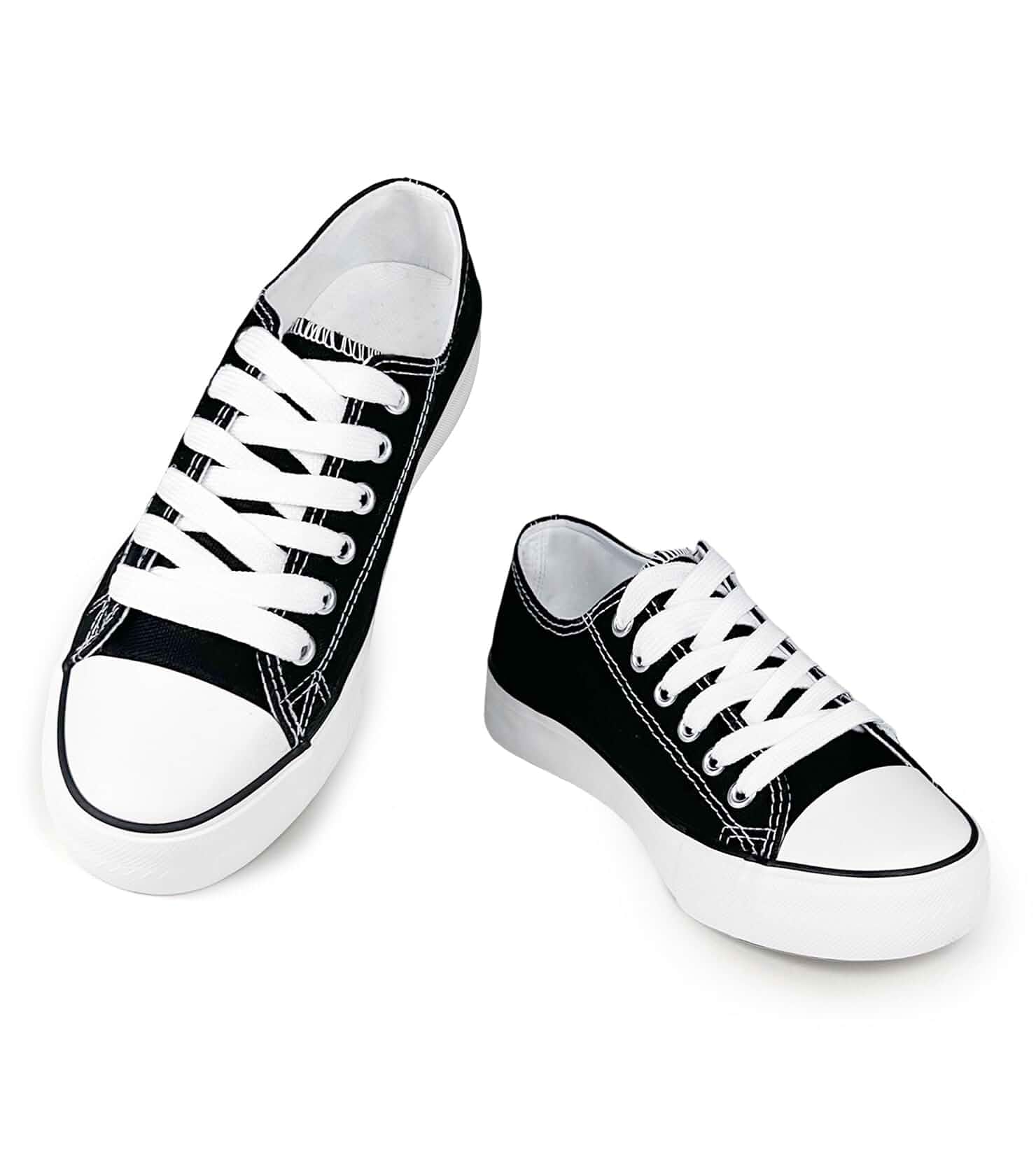 Canvas Shoes for Women Men Casual Low Top Sneakers, Unisex Fashion Classic Lace Up Walking Shoes for Everyday Wear