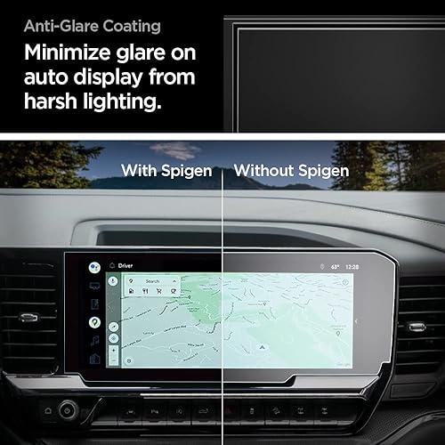 Miniatura 4 de Spigen Protector de pantalla de vidrio templado GlasTR Slim diseñado para Chevrolet Silverado (2022202320242025), GMC Sierra (2022202320242025)