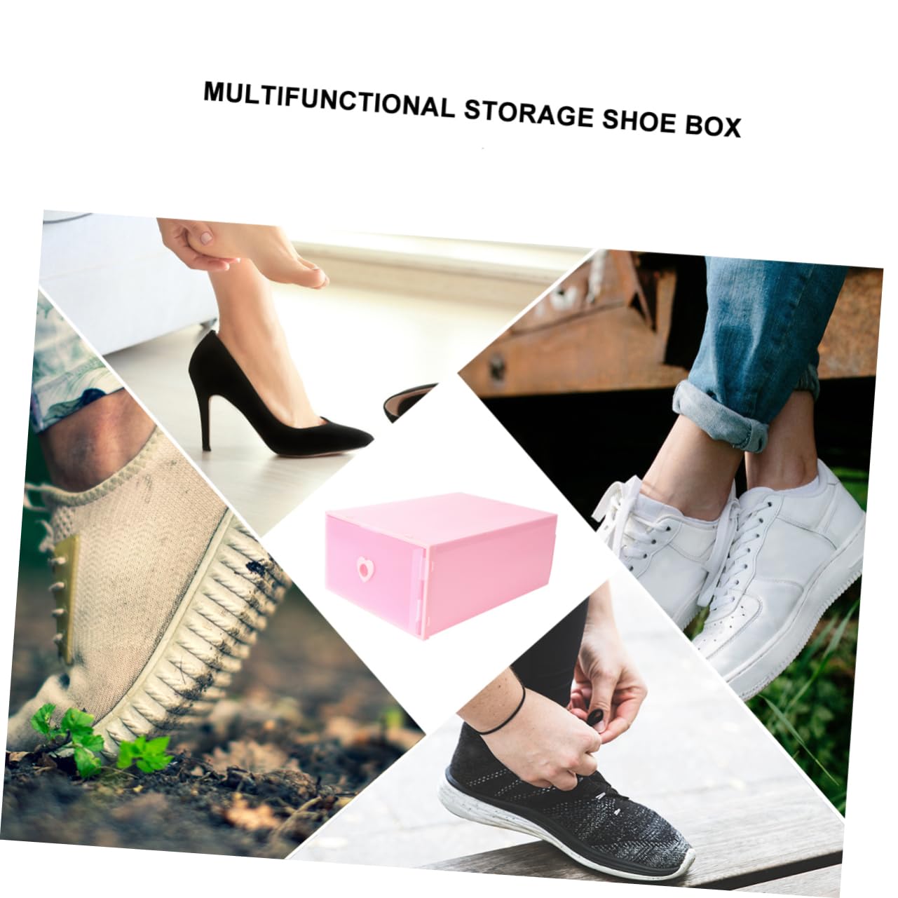 VALICLUD 6Pcs Plastic Shoe Storage Box Stackable Organizer for Closet Capacity and Design Transparent Storage Case for Sneakers Dustproof